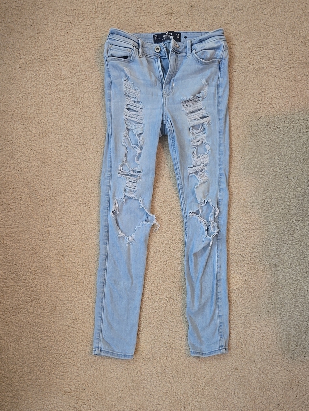 Hollister Light Blue Ripped Skinny Jeans